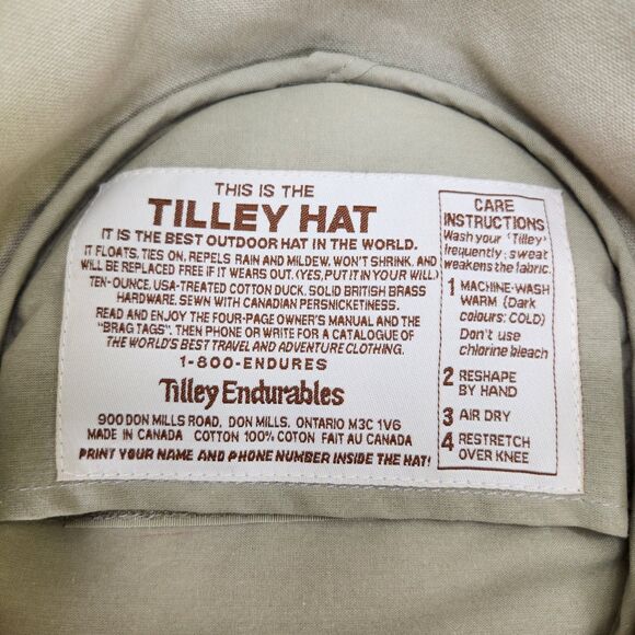 VTG Tilly Endurables T3 Wanderer Duck Sz 7 1/4 Hat Khaki Cotton Safari Canada - Picture 7 of 8